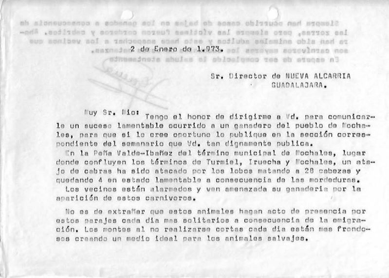 Correspondencia: Victoriano García Gasco a Nueva Alcarria (02/01/1973)
