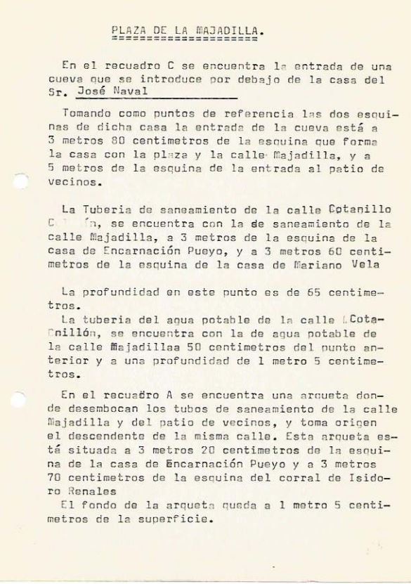 Canalización de saneamiento y agua potable en la plaza de la Majadilla